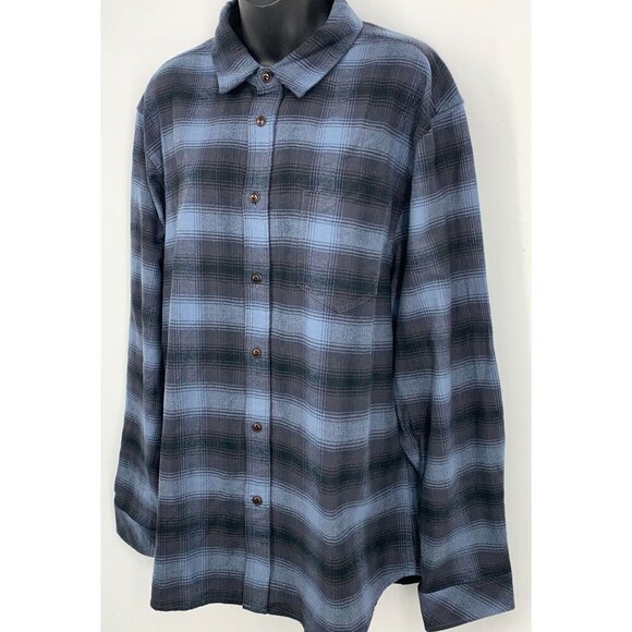 Rails Mens XL Extra Large Blue Black Plaid Button-Up Shirt Cotton Blend NWT New - Picture 2 of 9